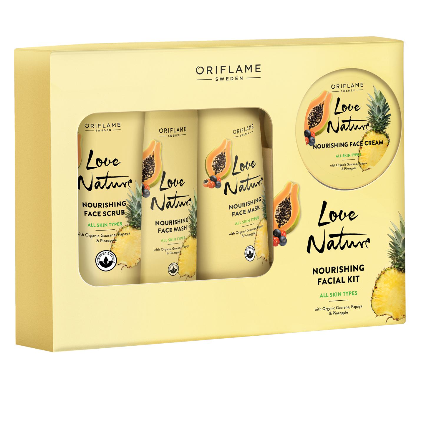 Nourishing Facial Kit with Organic Guarana Papaya Pineapple